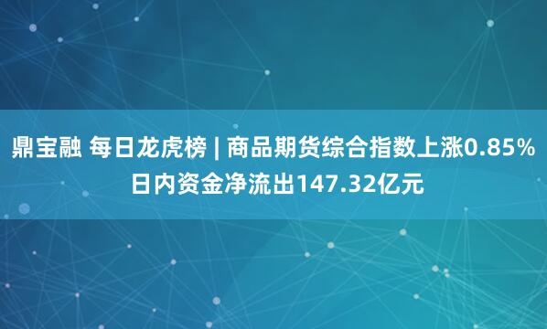 鼎宝融 每日龙虎榜 | 商品期货综合指数上涨0.85% 日内资金净流出147.32亿元